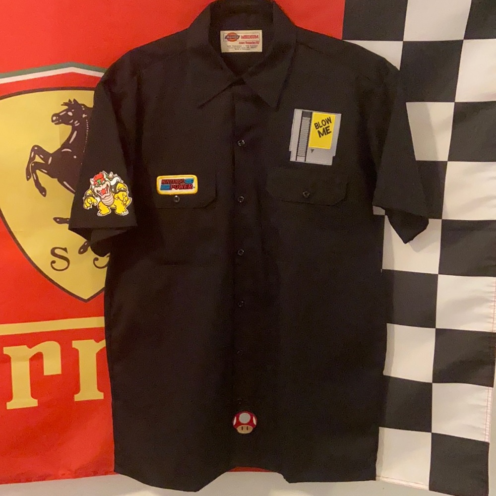 Custom Super Mario Brothers Work shirt. Dickies Men’s Medium.